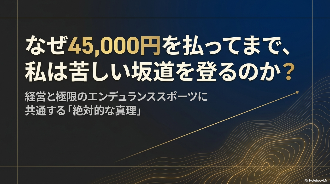 なぜ45,000円を払ってまで、私は苦しい坂道を登るのか？